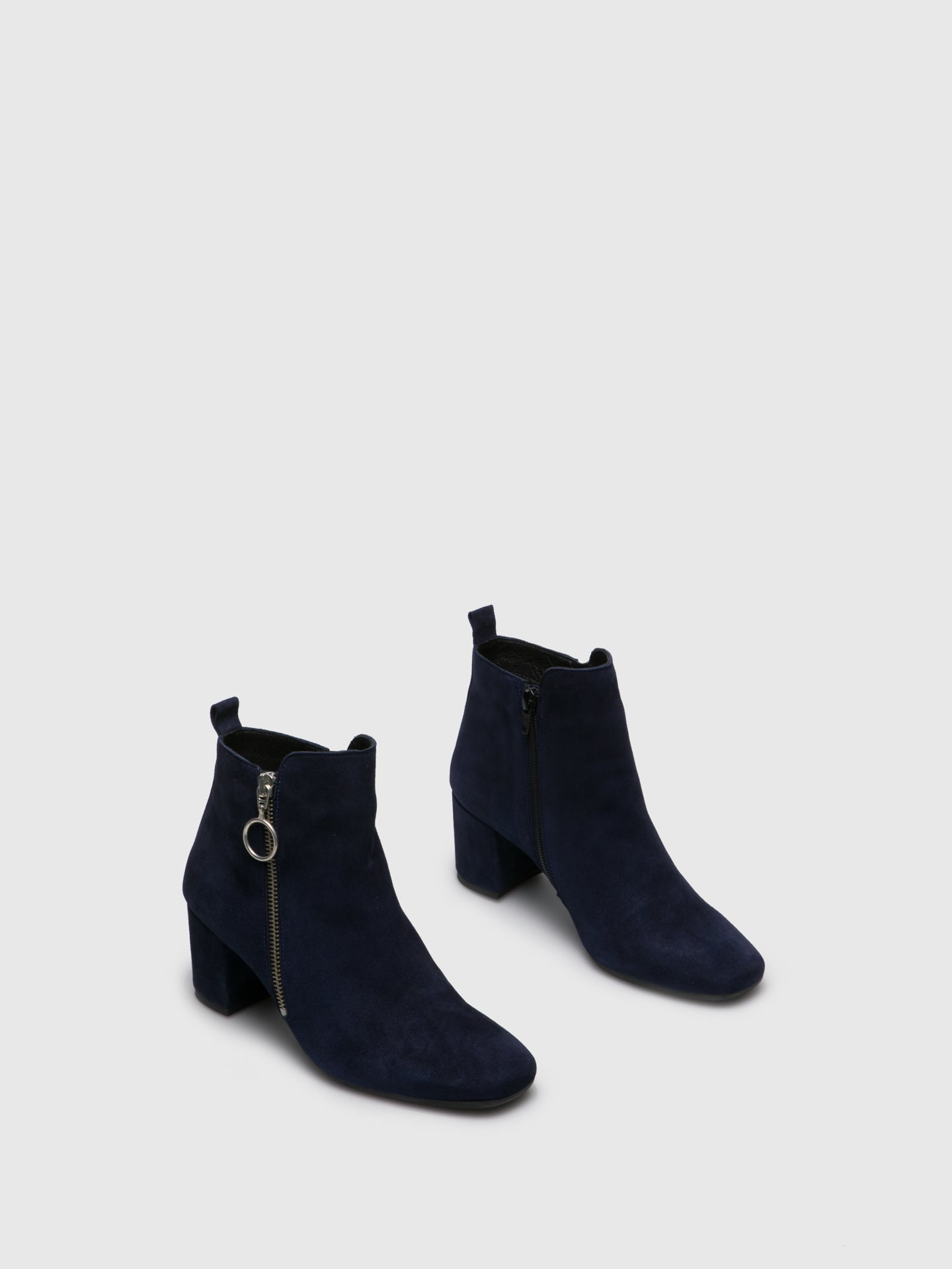 Foreva Navy Zip Up Ankle Boots